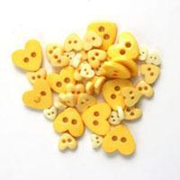 Trimits Mini Craft Heart Buttons - Yellow Shades - Hobby & Crafts