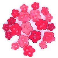 Trimits Mini Craft Transparent Flowers Buttons - Red Shades - Hobby & Crafts