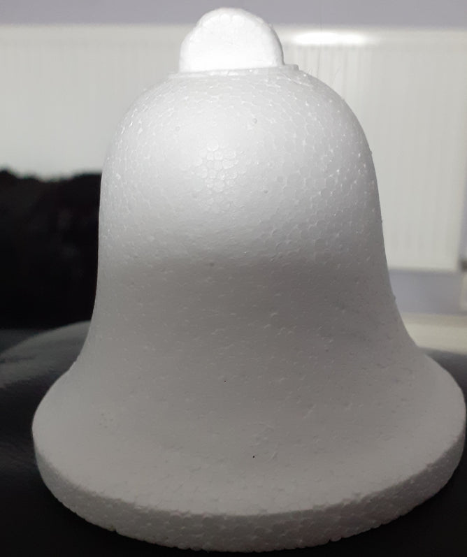 5 x  Polystyrene White Bell Shape Craft Decoration - 7 cm
