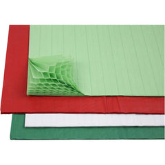8 x Honeycomb Tissue Paper Sheets 4 Assorted Colour Christmas Crafts 28 x17.8 cm