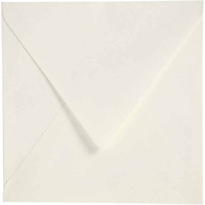 50 x Square Off White Colour Recycled Paper Envelopes Office Mailing Supply 16cm - Hobby & Crafts