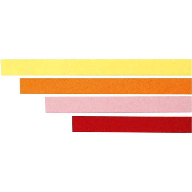 100 x Quilling Strips 78cm 120gsm Paper Yellow Orange Pink Red Craft L 78cm