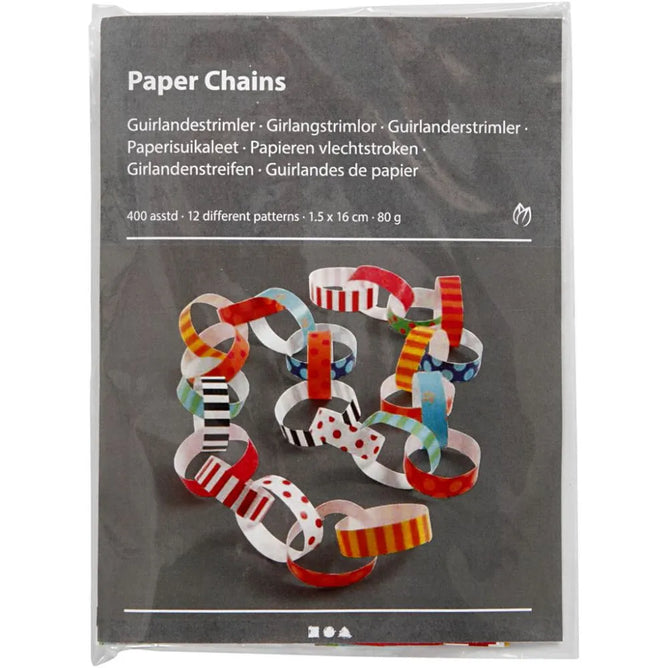 400 x Paper Chains Mixed 12 Assorted Colours For Christmas Decoration Crafts 80g