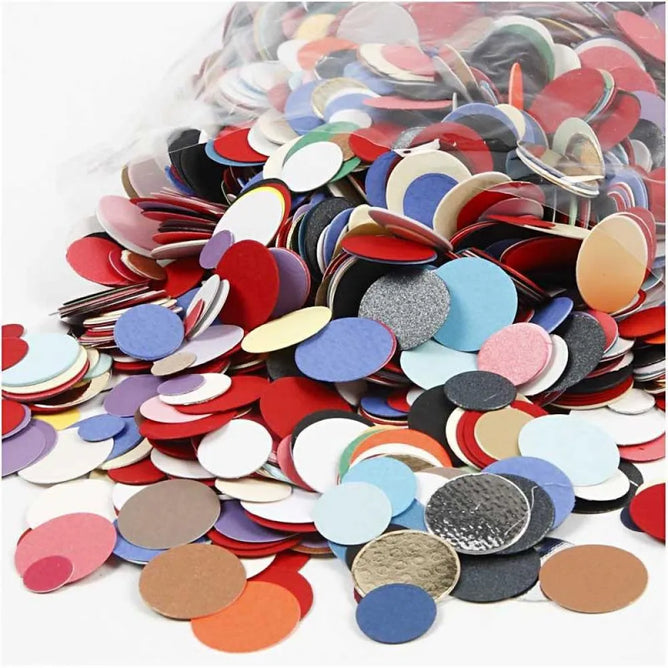 10,000 Mosaic Pieces 3 Round Circles Card Mixed Colours Making Kids Craft 180g