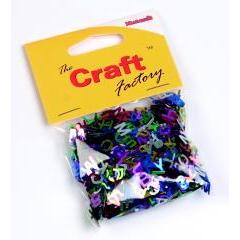 Craft Factory Assorted Shiny Metallic Paillette Letters 15 grams Multicoloured - Hobby & Crafts
