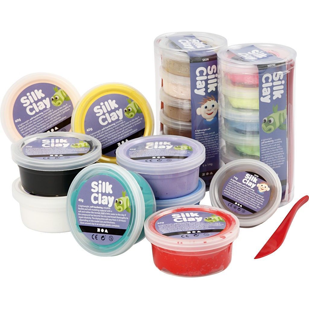 22 Pliable Lightweight Modelling Compound Assorted Colour Plastic Tubs - Home - Crafts