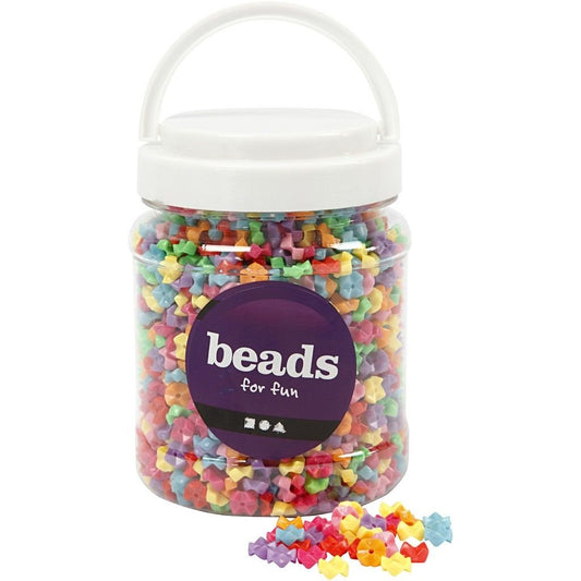 2200 x Assorted Colour Plastic Shaped Beads Jewellery Making 9.5mm - Home - Crafts