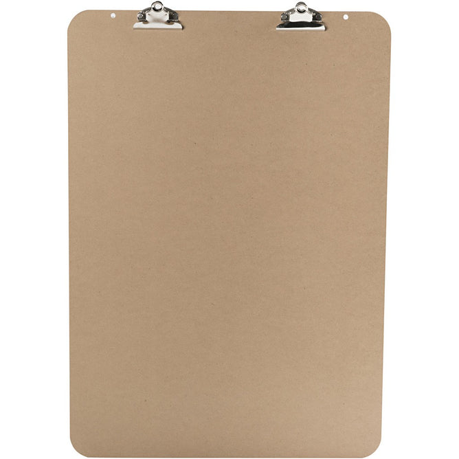 A2 Dark Brown MDF Easel Clipboard With Double Metal Clip 52cm x 74cm Writing Drawing Accessories