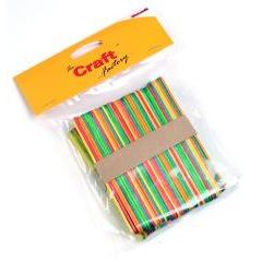 50 x Craft Factory Wooden Lollypop Sticks Coloured - Hobby & Crafts