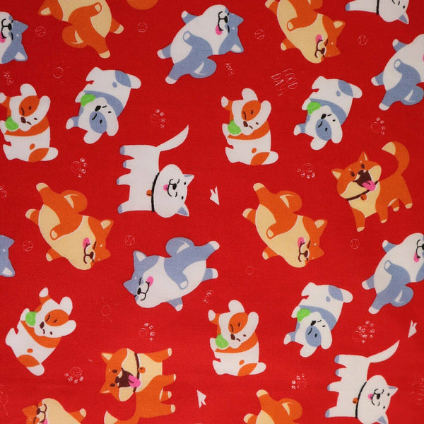 Cool Days Red Polycotton Children Fabric