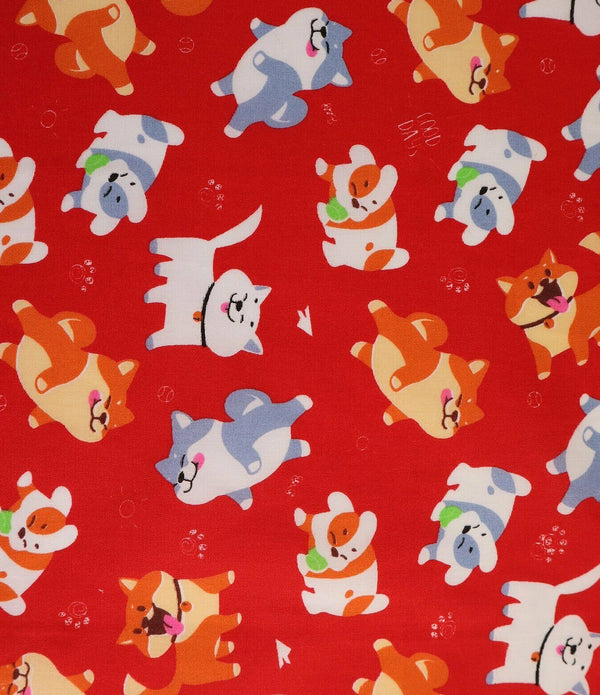 Cool Days Red Polycotton Children Fabric