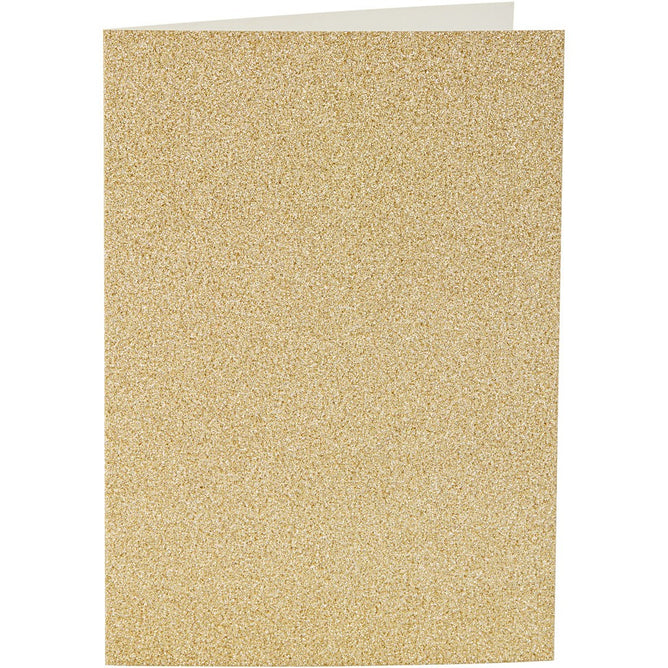 4 x Gold Colour Glitter Cards Paper Envelopes For Greetings Decoration - Hobby & Crafts