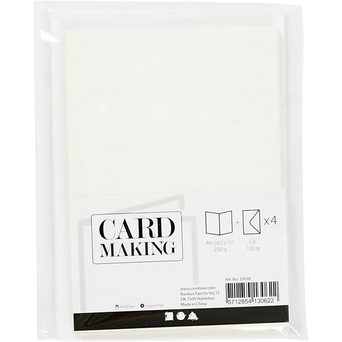 4 x White Colour Glitter Cards Paper Envelopes For Greetings Decoration - Hobby & Crafts