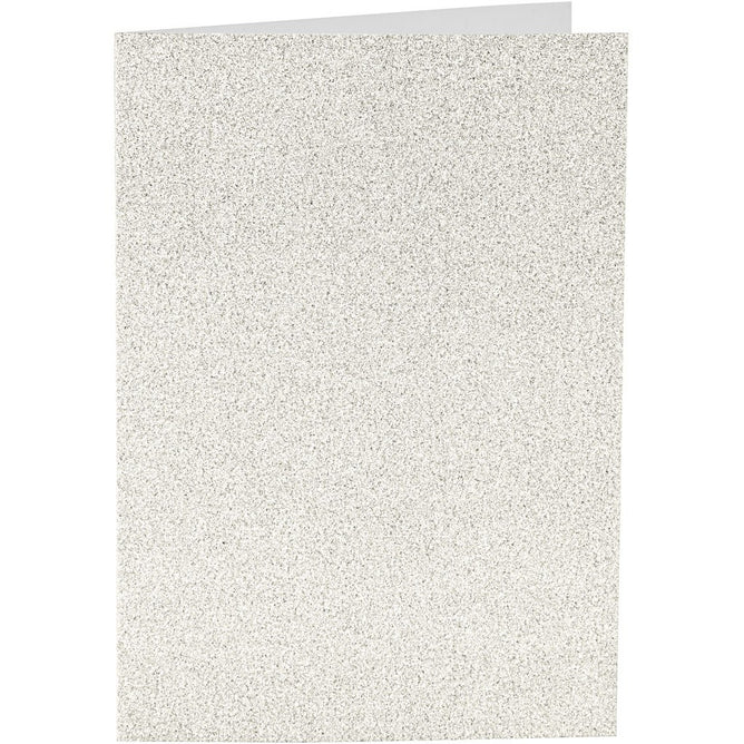 4 x White Colour Glitter Cards Paper Envelopes For Greetings Decoration - Hobby & Crafts