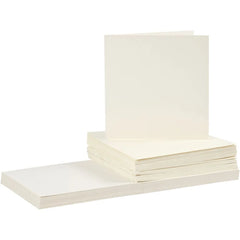 50 x Off White Paper Cards Envelopes Sets Assorted Size Christmas Greeting Craft