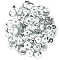 Silver Small Cup Sequins - Hobby & Crafts