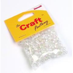 Craft factory Clear / Pearl  Plastic Beads - 30 grams - Hobby & Crafts