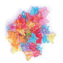 Craft Factory Butterfly Shaped Coloured Plastic Beads - 15 grams - Hobby & Crafts
