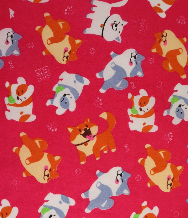 Cool Days Pink Polycotton Children Fabric