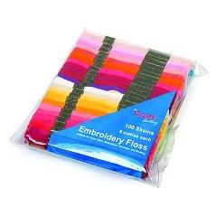 Floss100 - Assorted Rainbow Colour Skeins 100 Pack - Hobby & Crafts