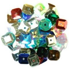 Multicolour Square Sequins - Hobby & Crafts