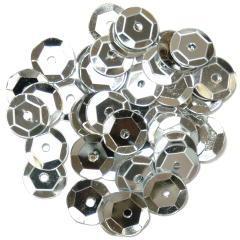 Silver Medium Cup Sequins - Hobby & Crafts