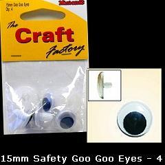 Minicraft Goo Goo Sew On Eyes -15mm - Hobby & Crafts