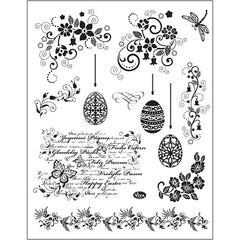 Viva Decor Transparent Silicone Easter Eggs Borders Motives Stamp Sheet To Paint Decorate - Hobby & Crafts