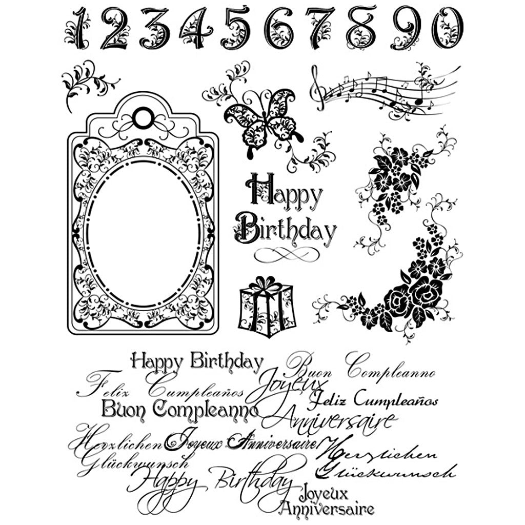 Viva Decor Transparent Silicone Happy Birthday Motives Stamp Sheet To Paint Decorate Crafts - Hobby & Crafts