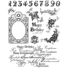 Viva Decor Transparent Silicone Happy Birthday Motives Stamp Sheet To Paint Decorate Crafts - Hobby & Crafts