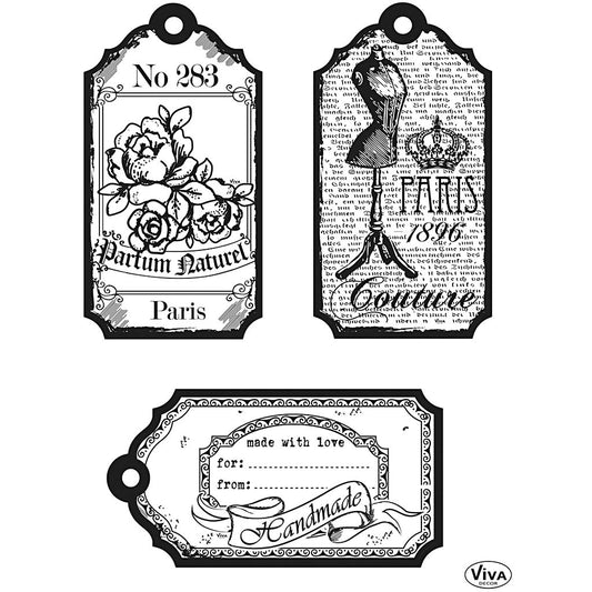 Viva Decor Transparent Silicone Paris Motives Stamp Sheet To Paint Decorate Crafts 18 cm - Hobby & Crafts