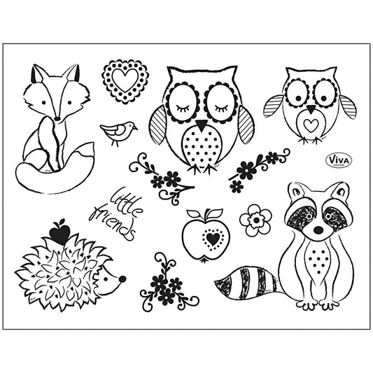 Viva Decor Transparent Silicone Friends Motives Stamp Sheet To Paint Decorate Crafts 18 cm - Hobby & Crafts