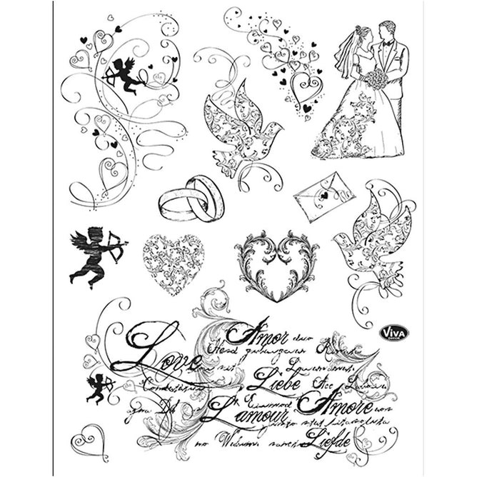 Viva Decor Transparent Adhesive Silicone Love Motives Stamp Sheet To Paint Decorate Craft - Hobby & Crafts