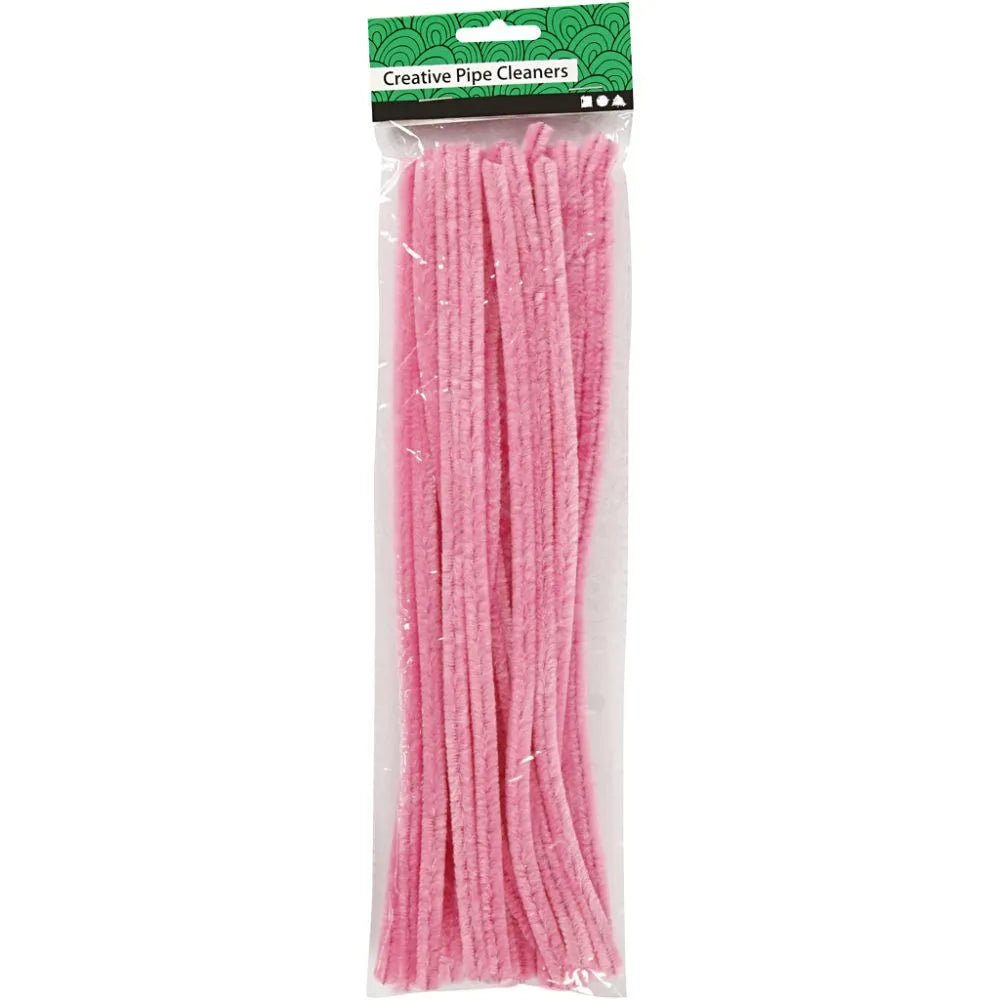 25 Nylon Pipe Cleaners Pink Colour Craft Accessories Decoration T:9mm L:30cm