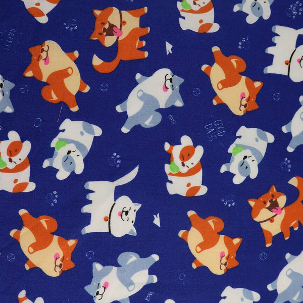 Cool Days Blue Polycotton Children Fabric