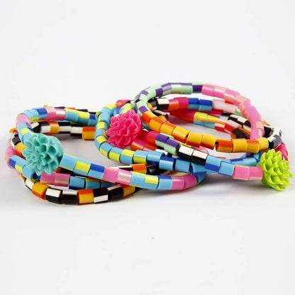 250 x Assorted Colour Flower Shaped Resin Beads Jewellery Making Supplies Crafts