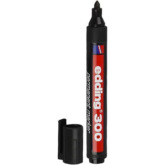 1 Edding 300 Marker Permanent Pen 1.5-3 mm Line Bullet Tip Waterproof Black