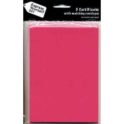 5 Blank Cards With Matching Envelopes: A5 Dark Pink - Hobby & Crafts