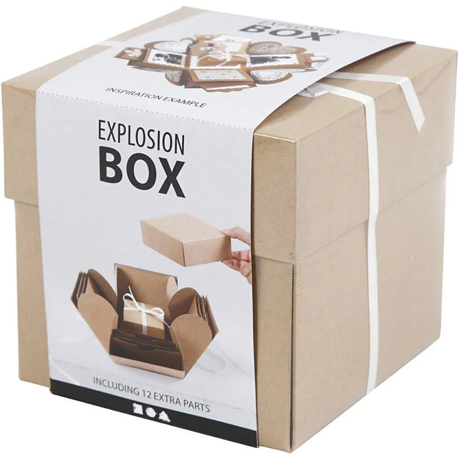 Papier Mache Explosion Box Set Cardboard Gifts Presents Brown Red White Black