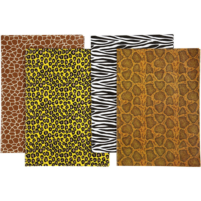 Assorted Sheets of Semi-Transparent Decoupage Papers - 4 Designs - Animal Prints - Hobby & Crafts
