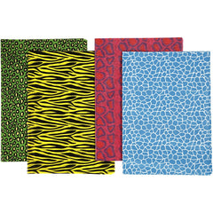 Assorted Sheets of Semi-Transparent Decoupage Papers - 4 Designs - Animal Prints Coloured - Hobby & Crafts