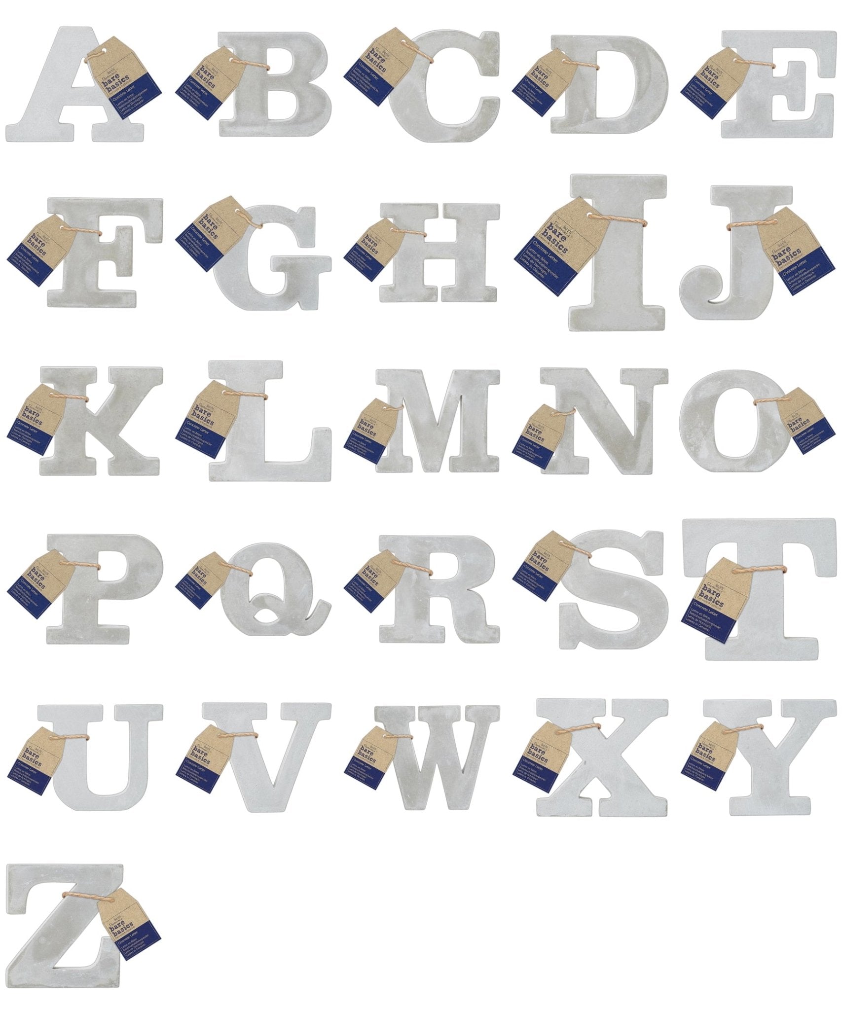 26 x Papermania Bare Basics Concrete Alphabet Letters ( A - Z ) Decorations Scrapbooking Crafts 80mm - Home - Crafts