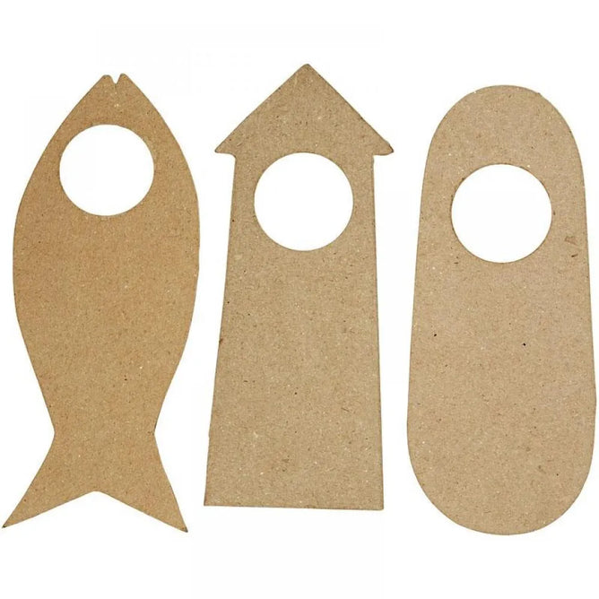 6 x Door Sign Hanging Craft Hand-Made Paper Mache Create/Decorate Personalise