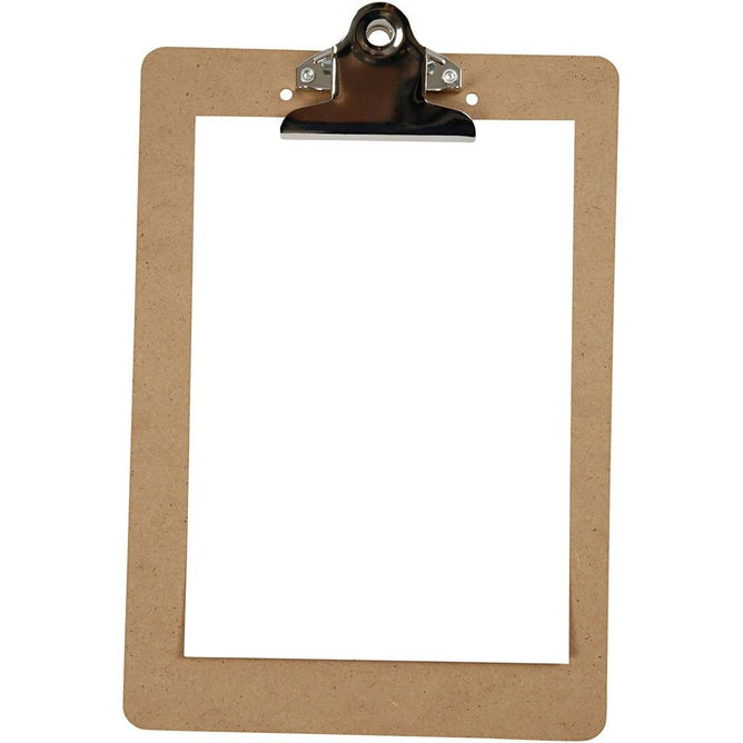 A5 Dark Brown MDF Clipboard With Metal Clip 19cm x 27cm Writing Drawing Accessories