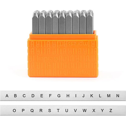 27 x Impress Art Steel Helvetica Upper Alphabets Sign Embossing Stamp Jewellery