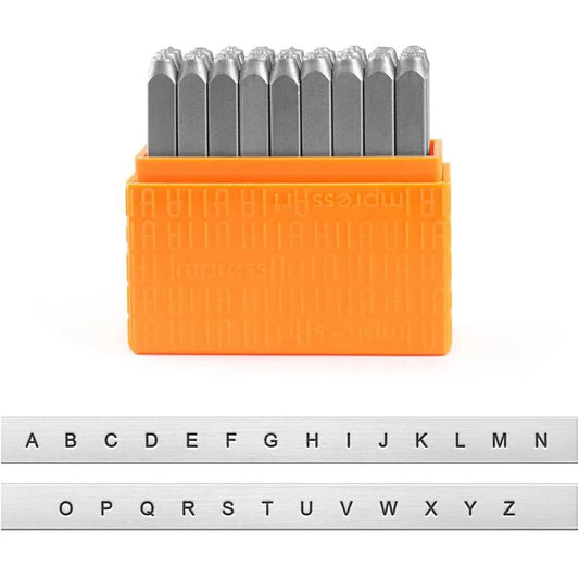 27 x Impress Art Steel Helvetica Upper Alphabets Sign Embossing Stamp Jewellery