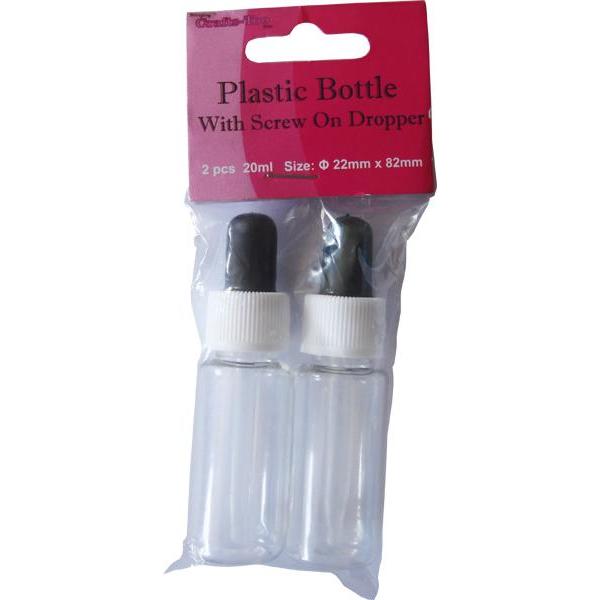 2 x Crafts Too Plastic Bottle With Screw On Dropper School Medical Supplies 8 cm - Hobby & Crafts