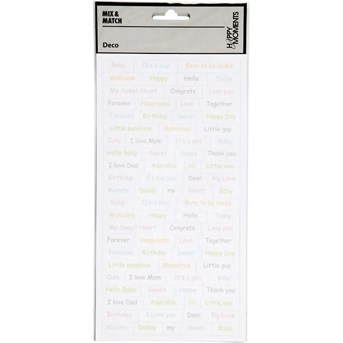 2 x 84 English Words Expressions Paper Stickers For Card Scrapbooking Decoration