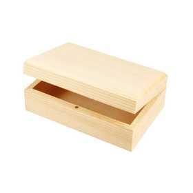 Natural Wooden Pine Jewellery Storage Decorate Wood 14cm Magnetic Trinket Box - Hobby & Crafts