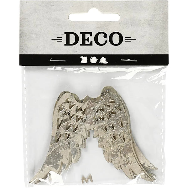 5 x Pair of Wings Angels/Fairies 6cm Christmas Decoration Metal Antique Look